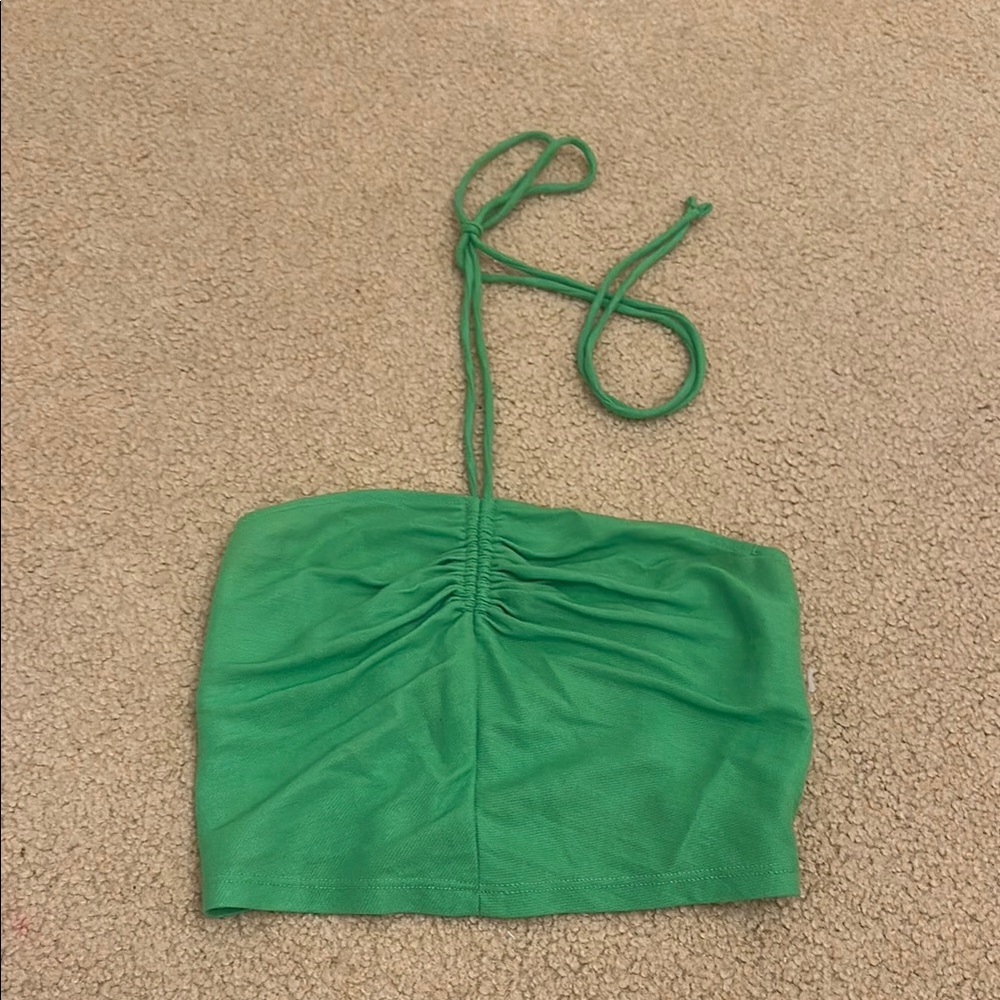 Zara Green Ruched Tube Top
